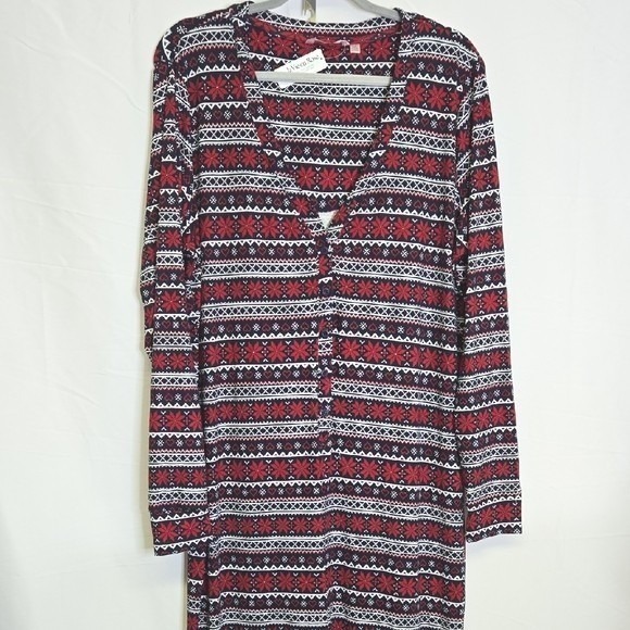La Vie En Rose Other - La Vie En Rose One Piece Pajamas Sleepwear, Fair Isle Winter Pattern, XXL, New